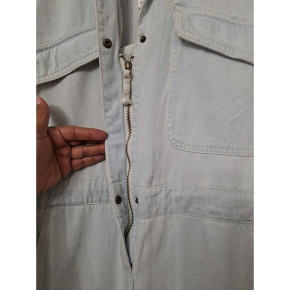 New Hunter and Brown Cotton Denim Short Sleeve Jumpsuit Womens Small Utility Y2k - Picture 11 of 15